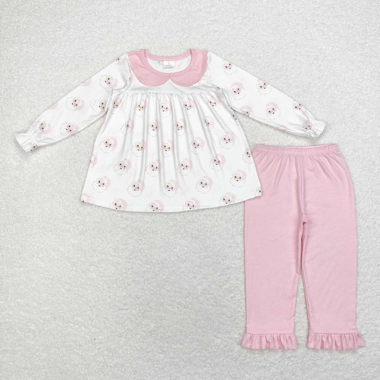GLP1531 Christmas Santa long sleeve pink pants girls set