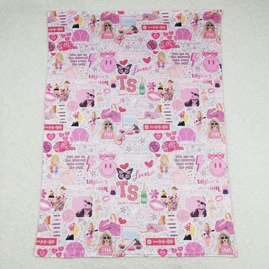 BL0127  baby blanket country singer TS pink baby blanket