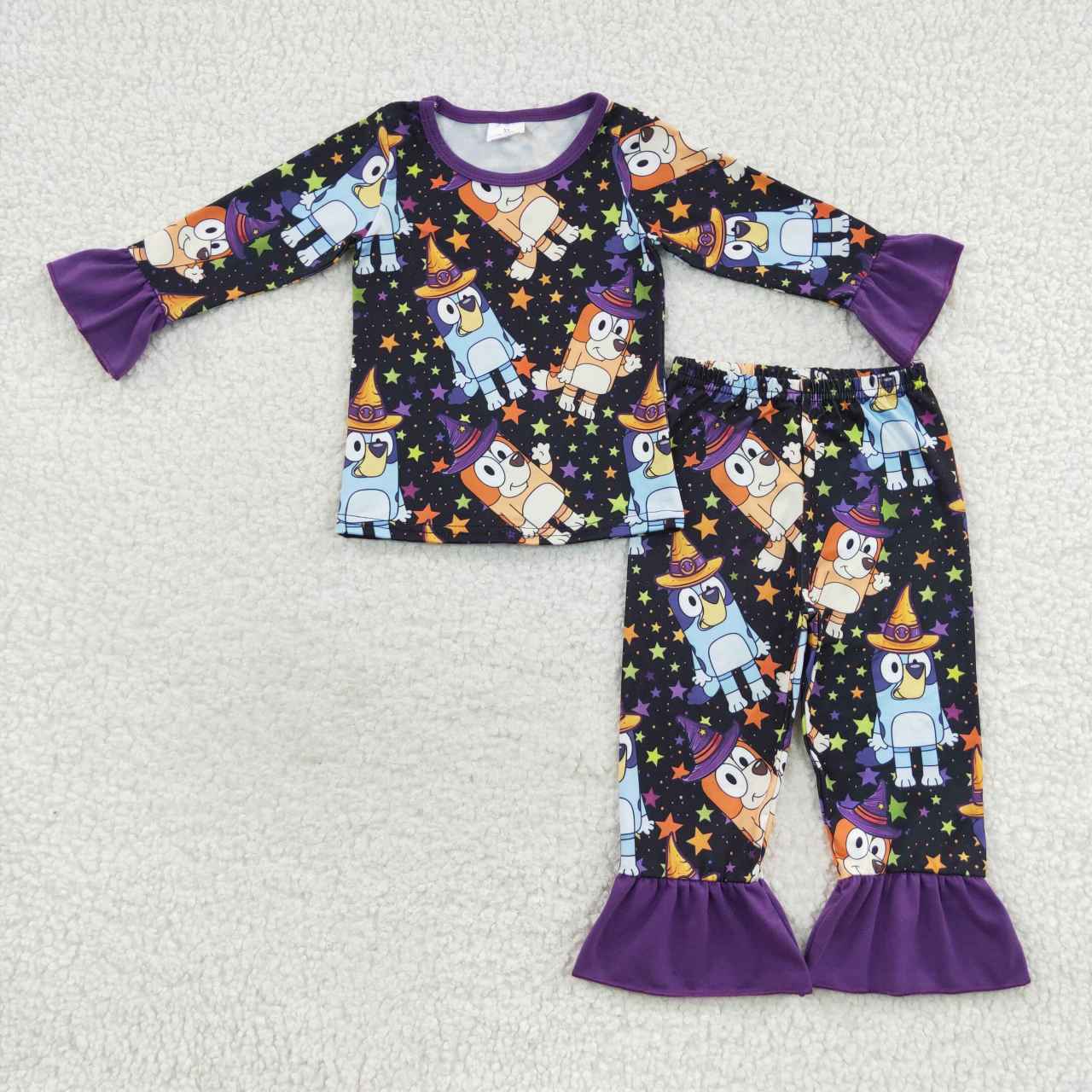 preorder GLP0660 Cartoon dog black long sleeve pants girls pajamas