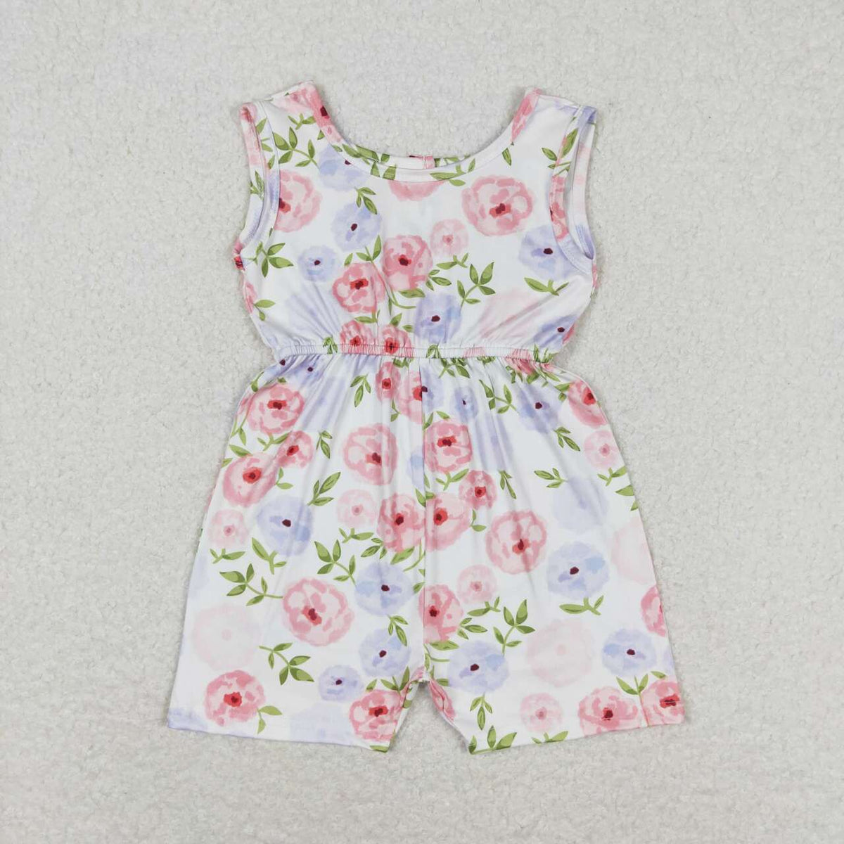 SR1311 colorful flowers sleeveless girls jumpsuits