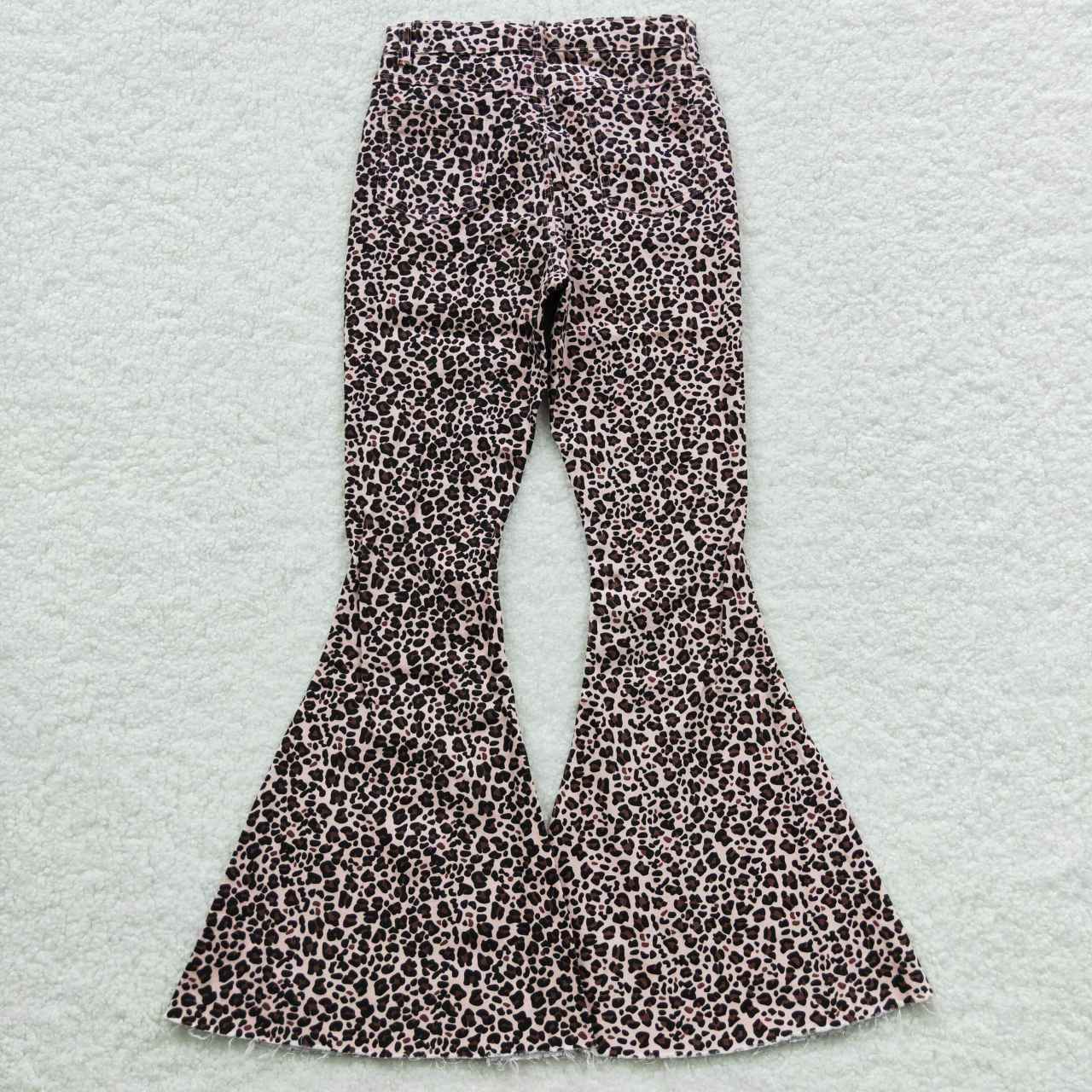 P0117 Leopard Print Super Flares Adult Denim Jeans