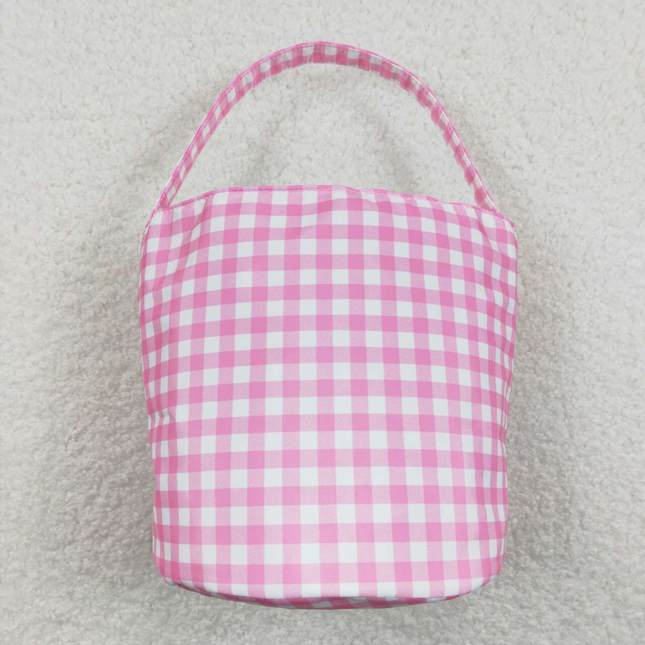 BA0160 Easter Colorful Rabbit Pink Checkered Kids Bag