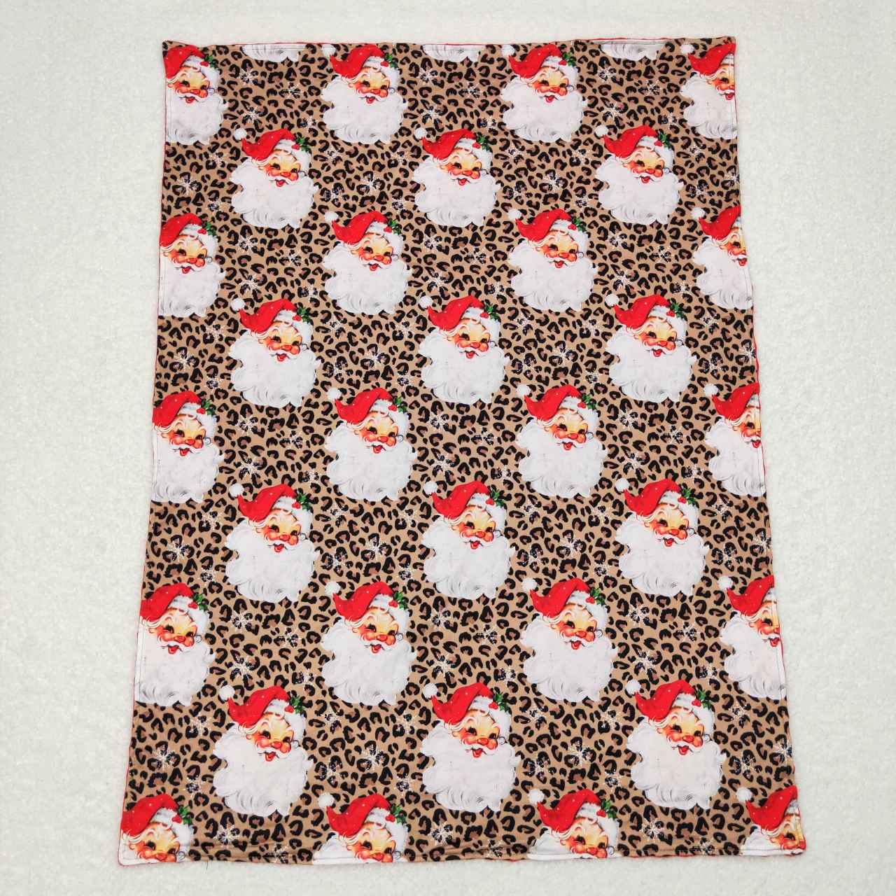 BL0087 Christmas Santa leopard baby blanket