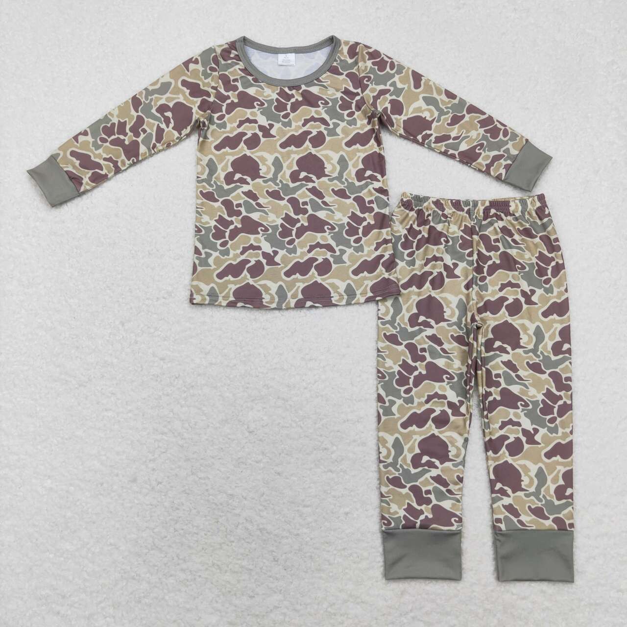 bamboo BLP0706 green camo long sleeve pants boys pajamas