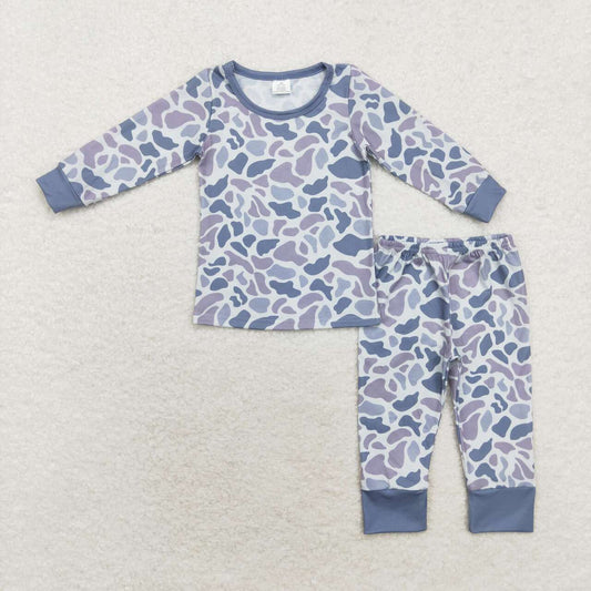 BLP0709 bamboo grey camo long sleeve pants boys pajamas