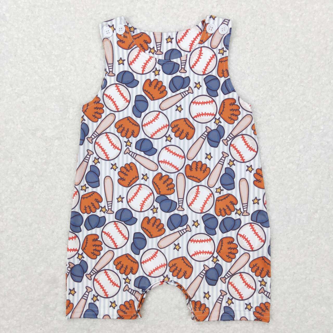 SR0540 Baseball sleeveless boys romper