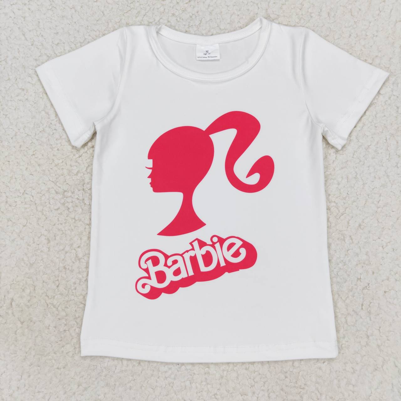 GT0344 BA cartoon white short sleeve girls set