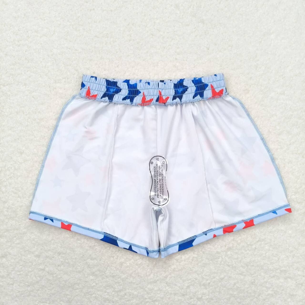 S0231 July 4th red blue star Swimming Trunks