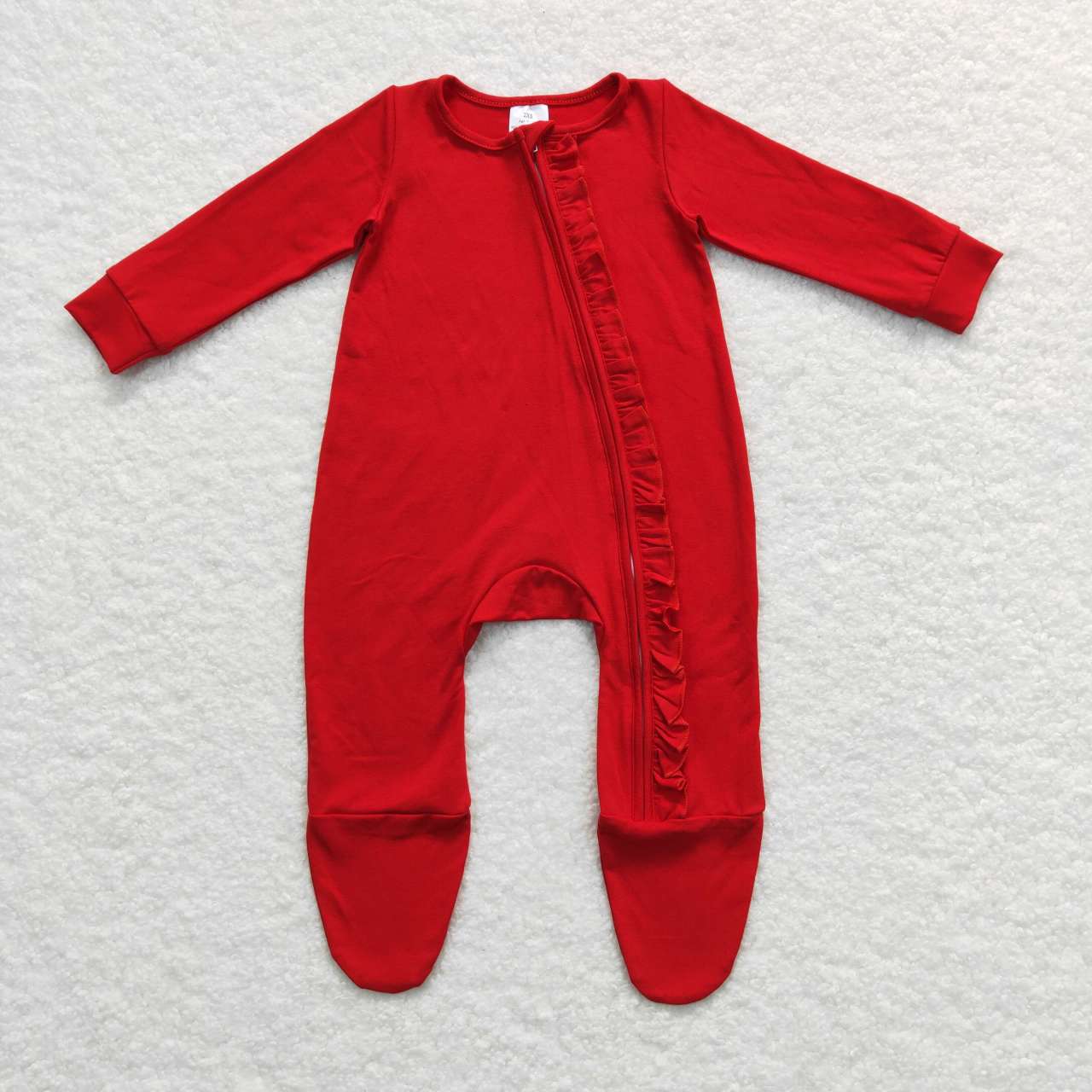 LR0550 Red long sleeve kids romper