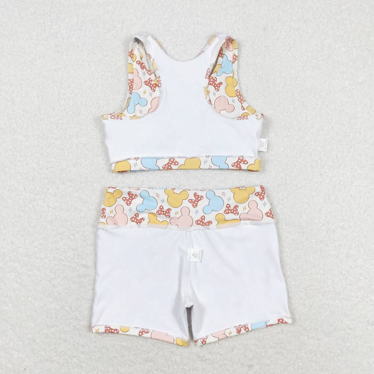 GSSO0899 cartoon M racer crop tanks shorts girls set