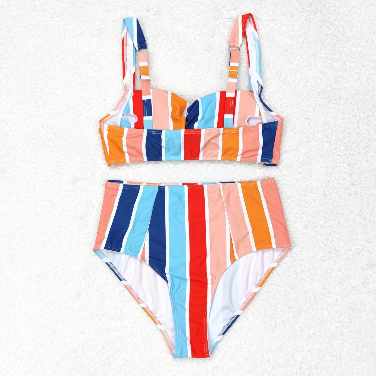 S0338 rainbow multi color 2pcs adult swimsuits