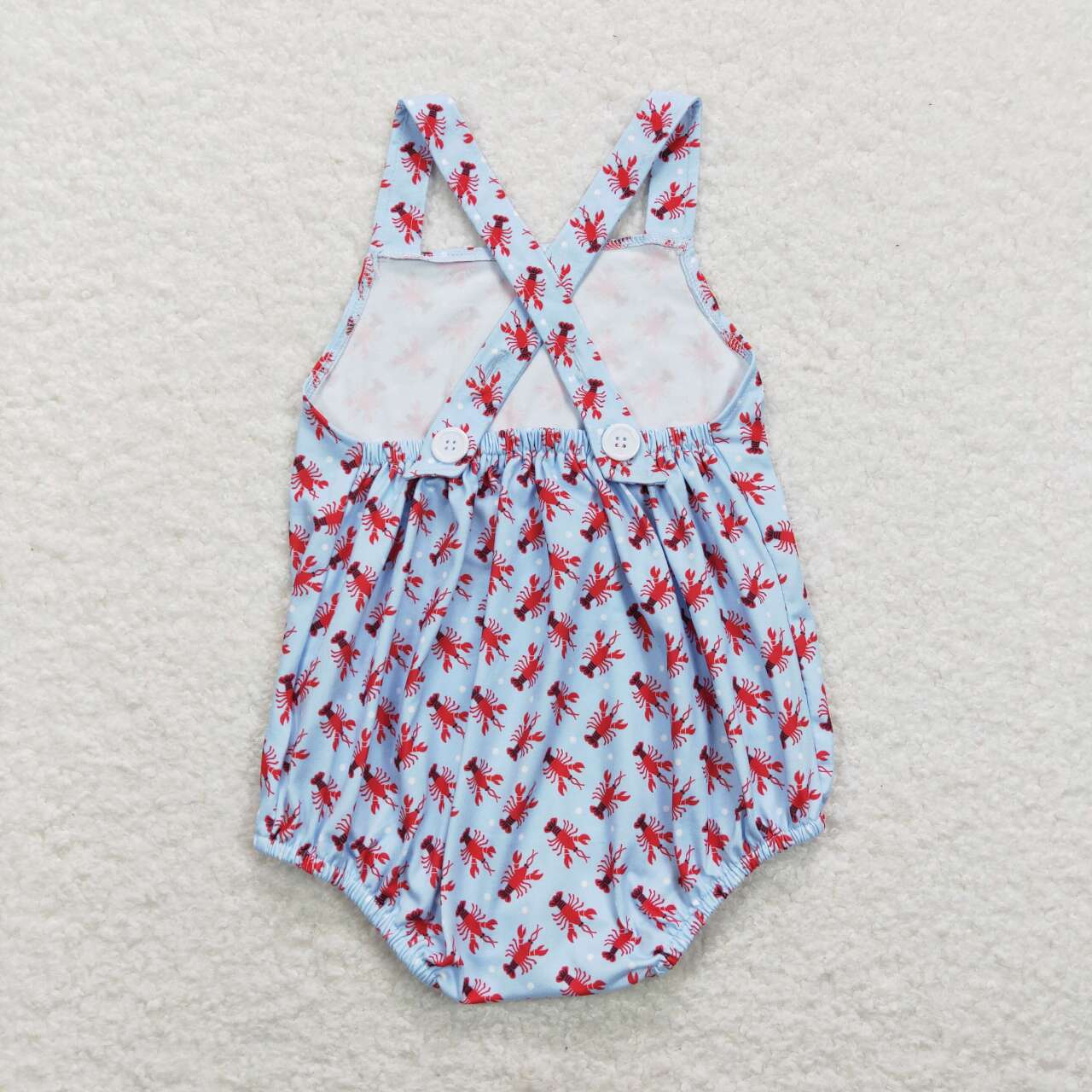 SR0746 Crayfish blue sleeveless boys romper