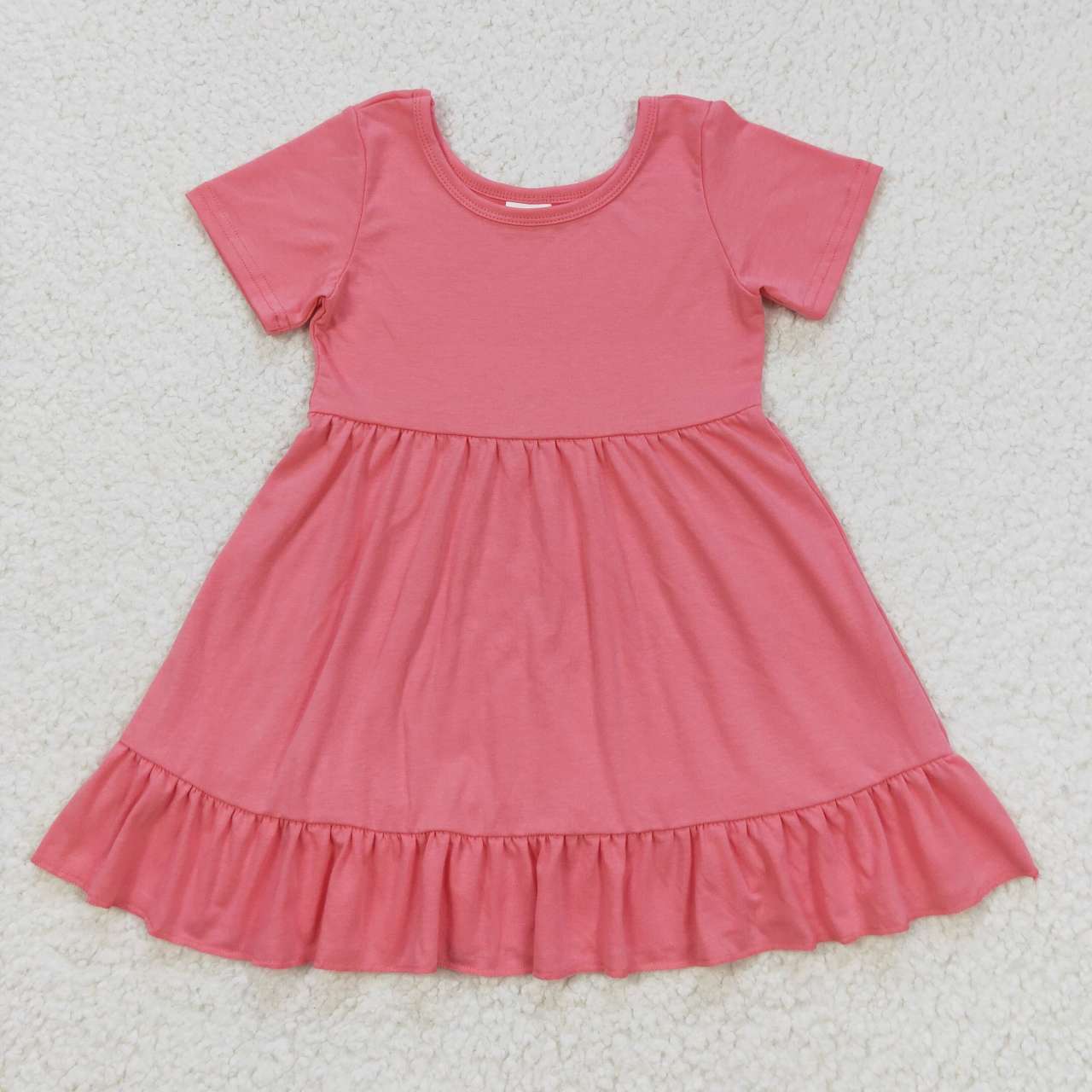 GSD0475 Watermelon color short sleeve girls dress