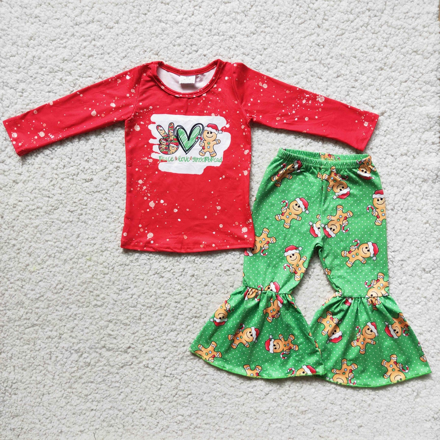 6 C10-29 Peace Love Gingerbread Bleach Design Christmas Outfits