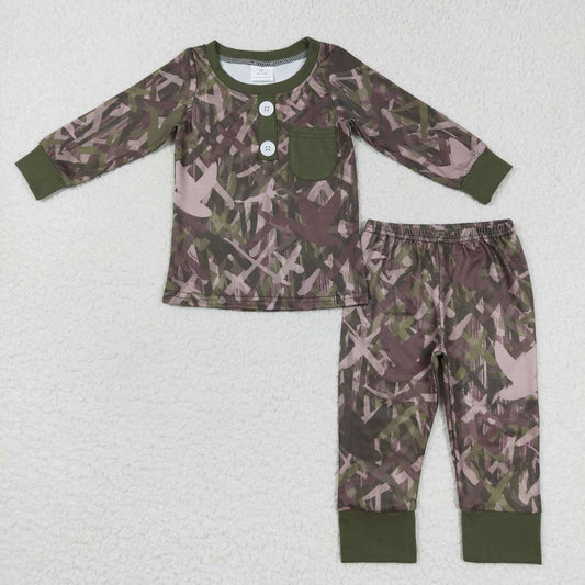 BLP0326 Camo pocket long sleeve pants boys pajamas