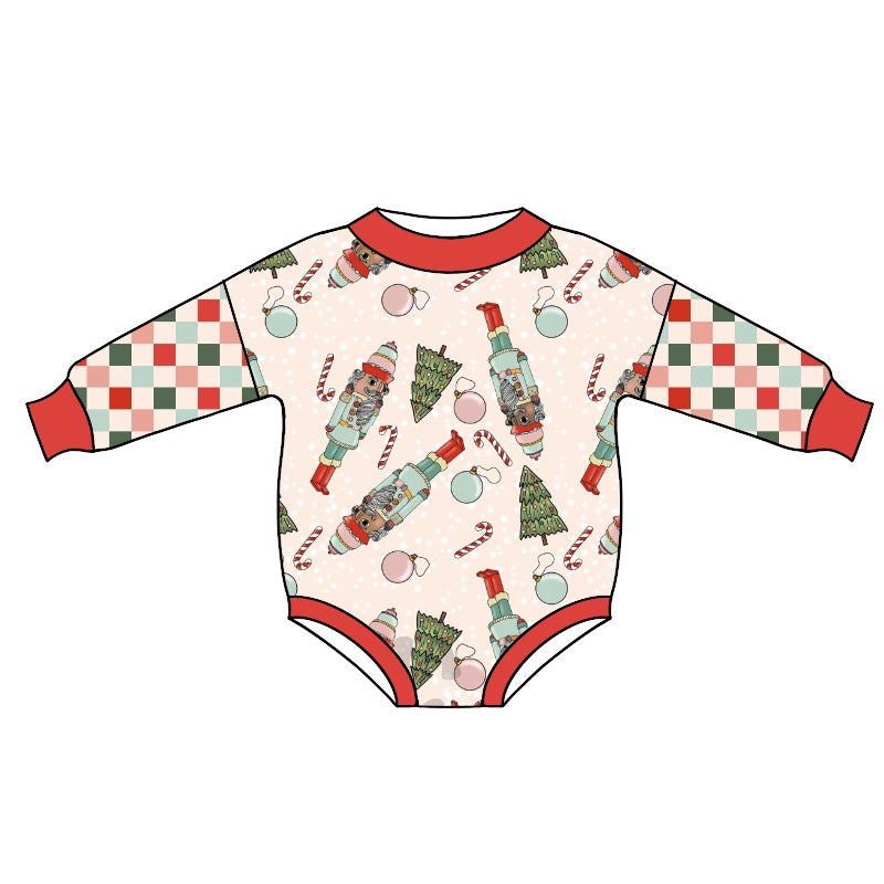 preorder LR0355 Christmas Tree Soldier Red Long Sleeves Romper