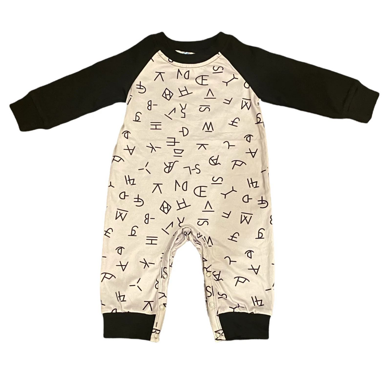 preorder LR0483 Western Symbol Long Sleeve Kids Romper