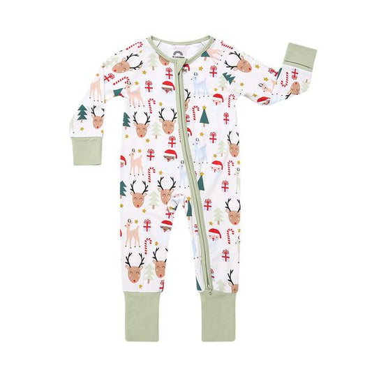 preorder LR0516 Christmas deer long sleeve kids romper