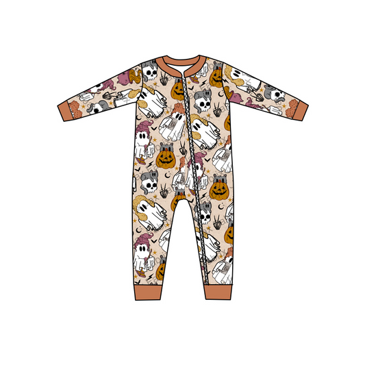 preorder LR0565 Halloween sorceress spooky long sleeve kids romper