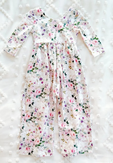 preorder LR0747 Colorful flowers long sleeve girls jumpsuits