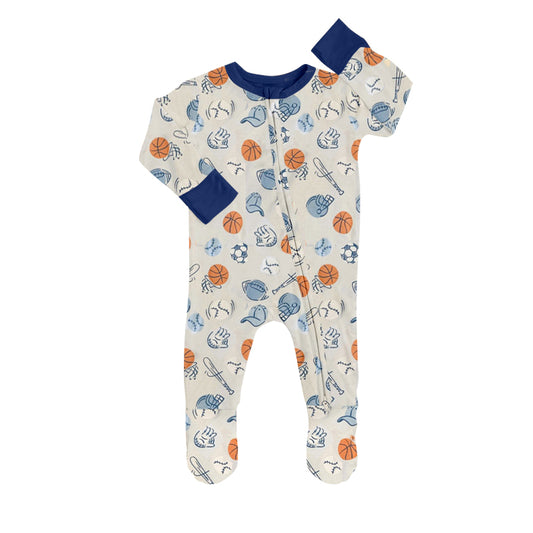 preorder LR0802 Baseball basketball long sleeve kids romper