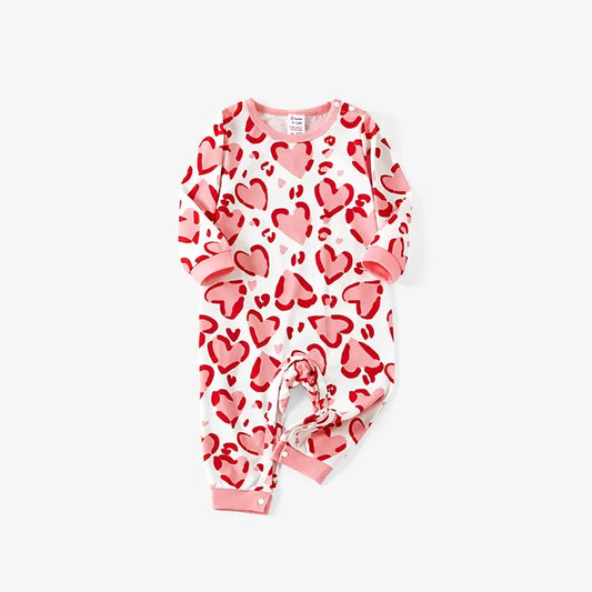 preorder LR0854 Valentine's Day heart red long sleeve girls romper