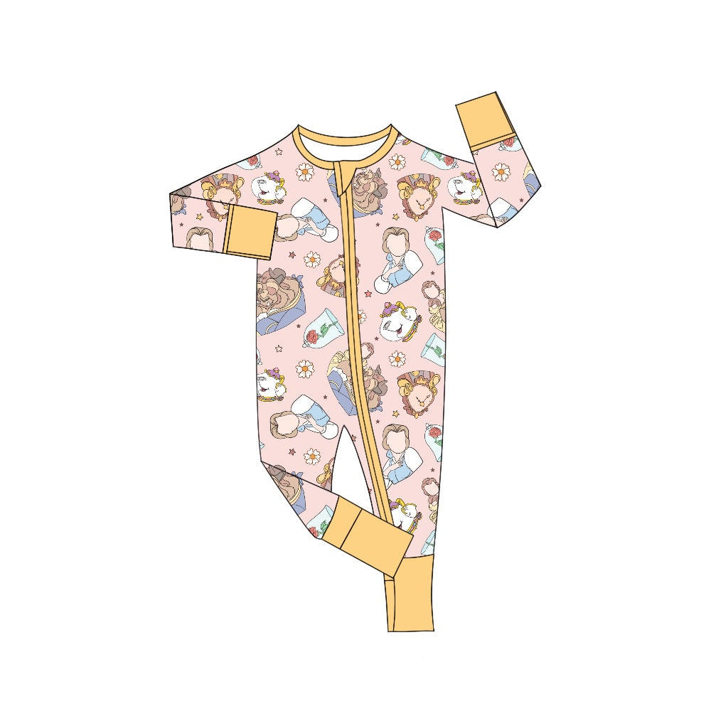 preorder LR0967 cute princess long sleeve girls zipper romper