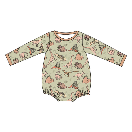 preorder LR1022 cute dinosaur long sleeve boys romper