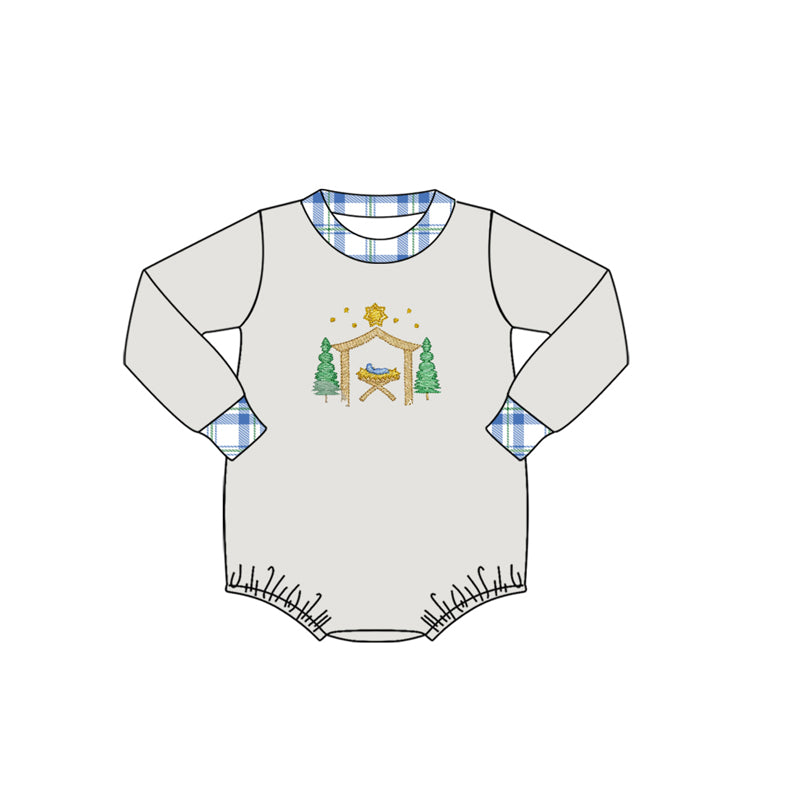 preorder LR1224 The Nativity Story grey long sleeve boys romper