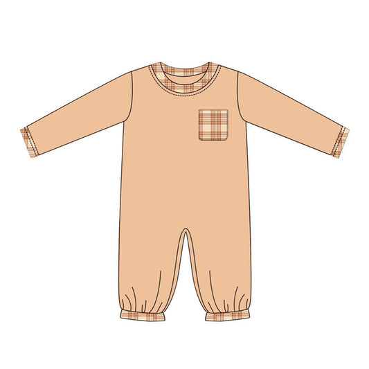 preorder LR1360 Autumn orange long sleeve boys romper
