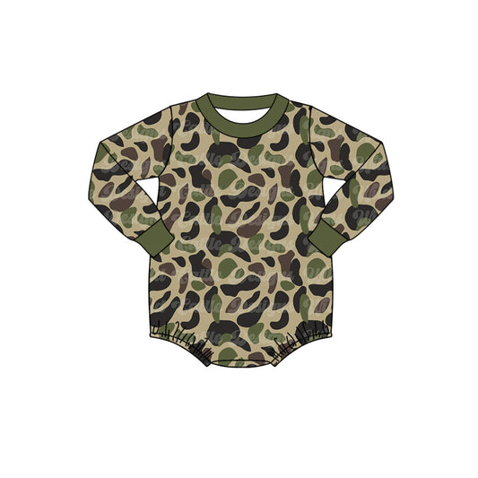 preorder LR1550 green camo long sleeve boys romper