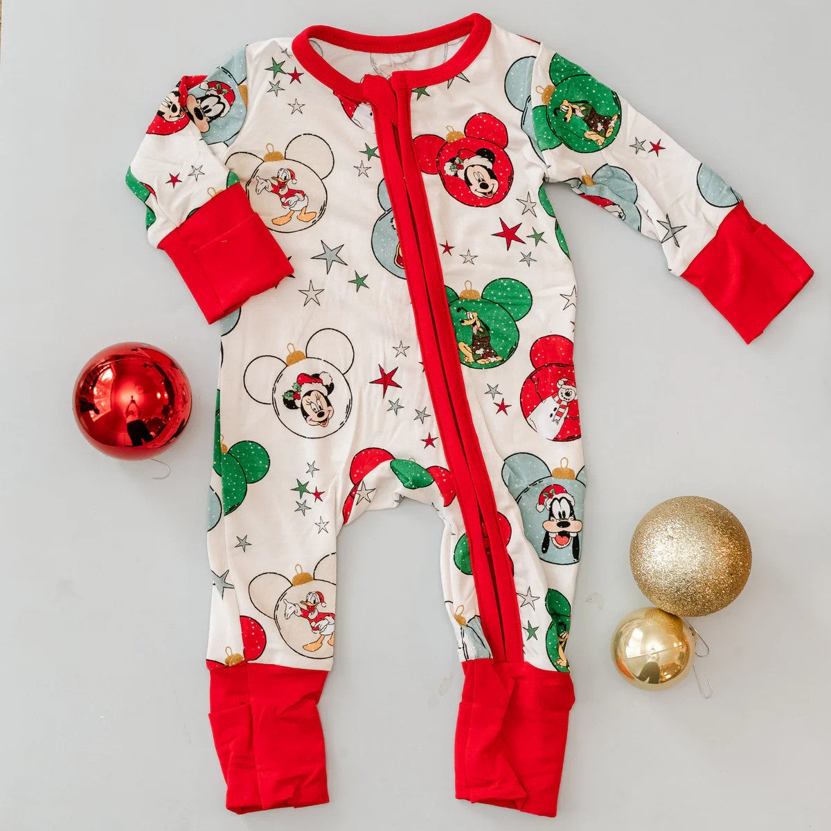 preorder LR1729 Christmas cartoon M red long sleeve zipper boys romper