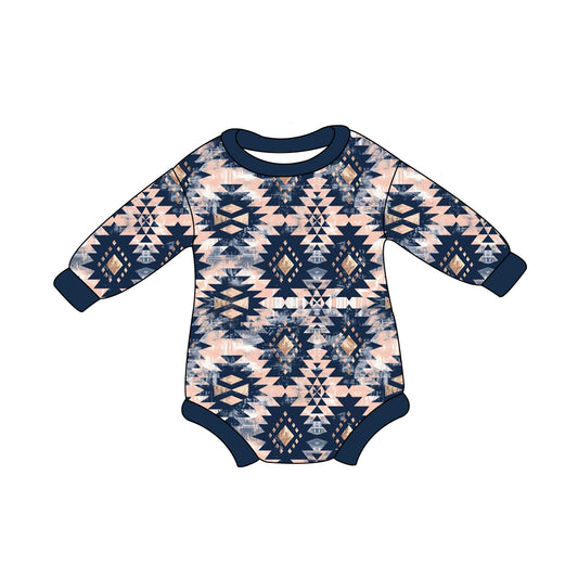 preorder LR1845 Western Aztec long sleeve boys romper