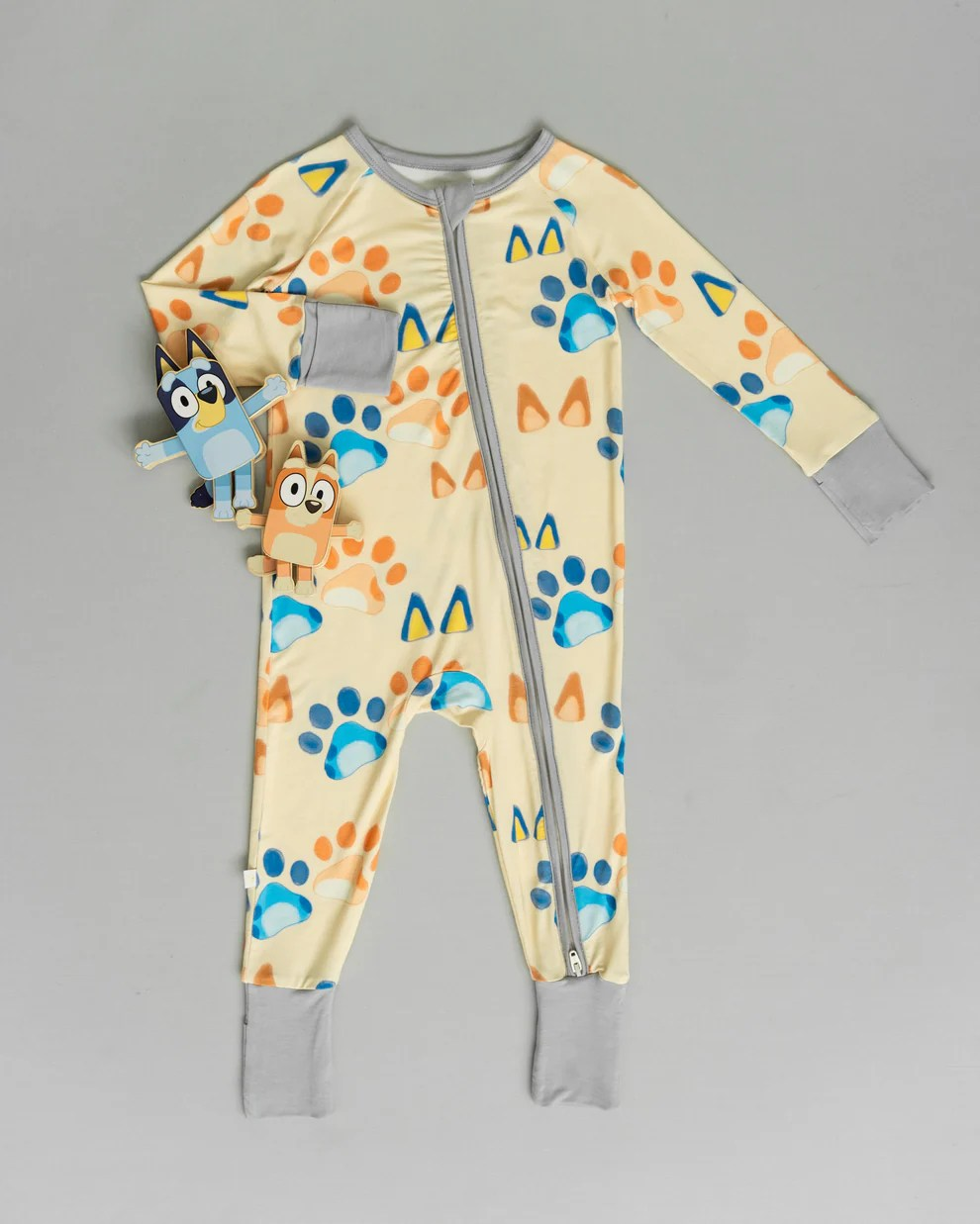 preorder LR1998 cartoon blue dog pow long sleeve zipper boys romper