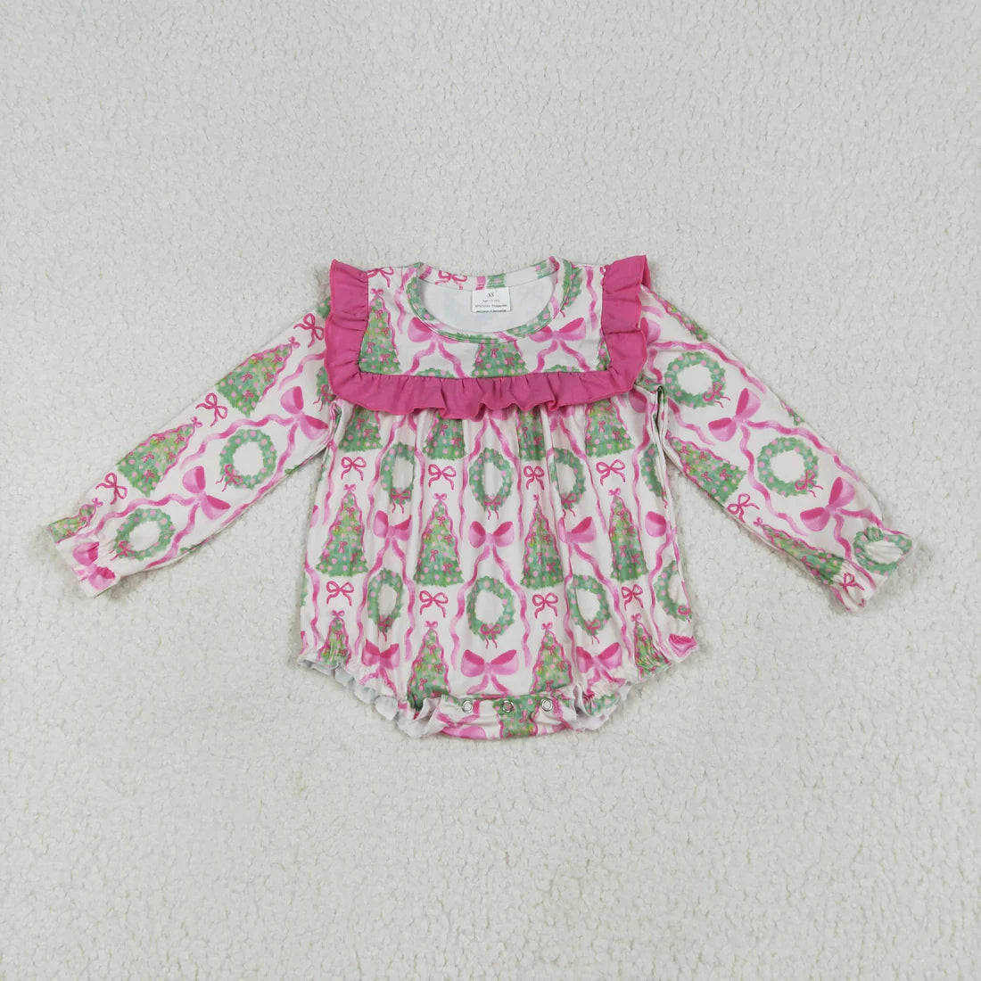 Christmas tree pink bows Sibling Clothes RTS sibling clothes