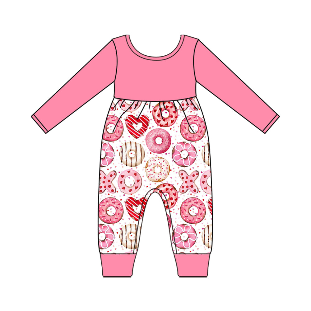 preorder LR2664 Valentine's Day heart dont pink long sleeve girls romper