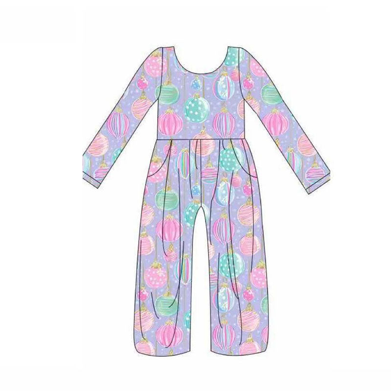 preorder LR2827 colorful light happy new year long sleeve girls jumpsuits