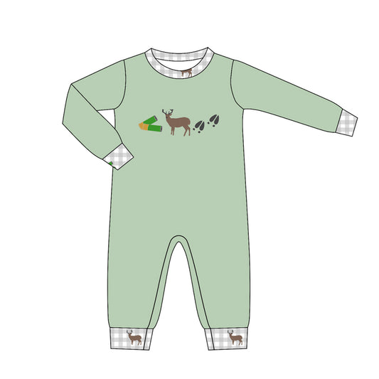 preorder LR3008 Hunting Deer Long Sleeve Boys Romper