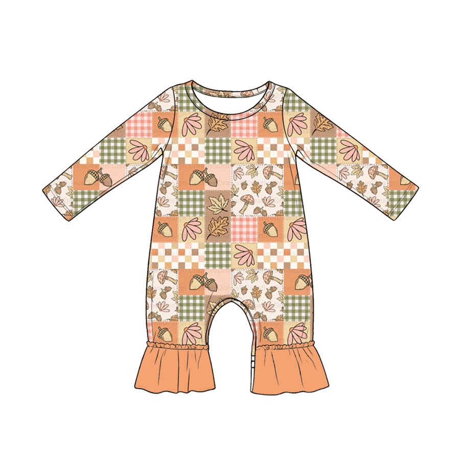 preorder LR3023 Autumn Mashroom Long Sleeve Girls Romper