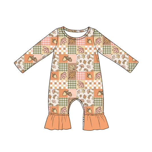 preorder LR3023 Autumn Mashroom Long Sleeve Girls Romper