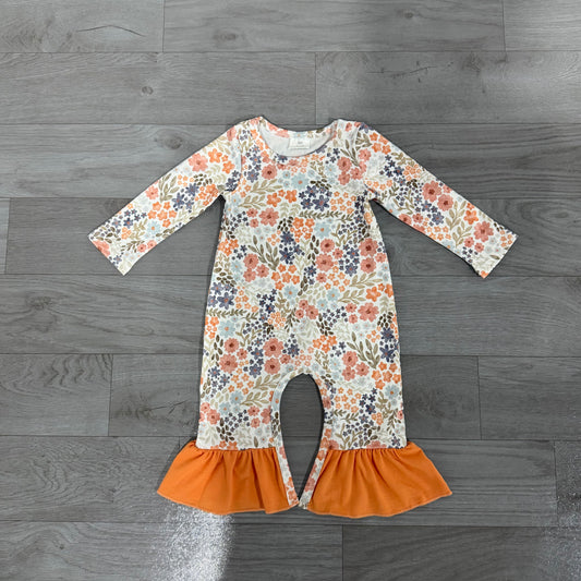 preorder Samples LR3027 Flowers Long Sleeve Girls Romper