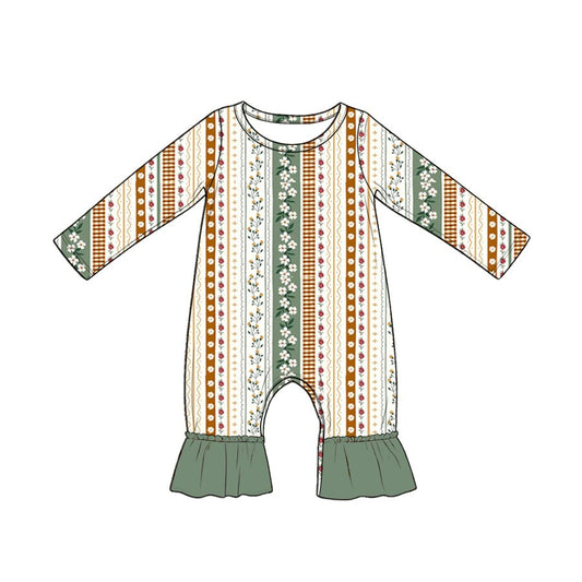 preorder LR3028 Flowers Long Sleeve Girls Romper