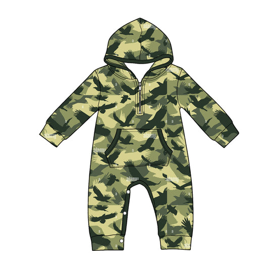 preorder LR3030 Hunting Camo Mallard Hoodie Long Sleeve Boys Romper