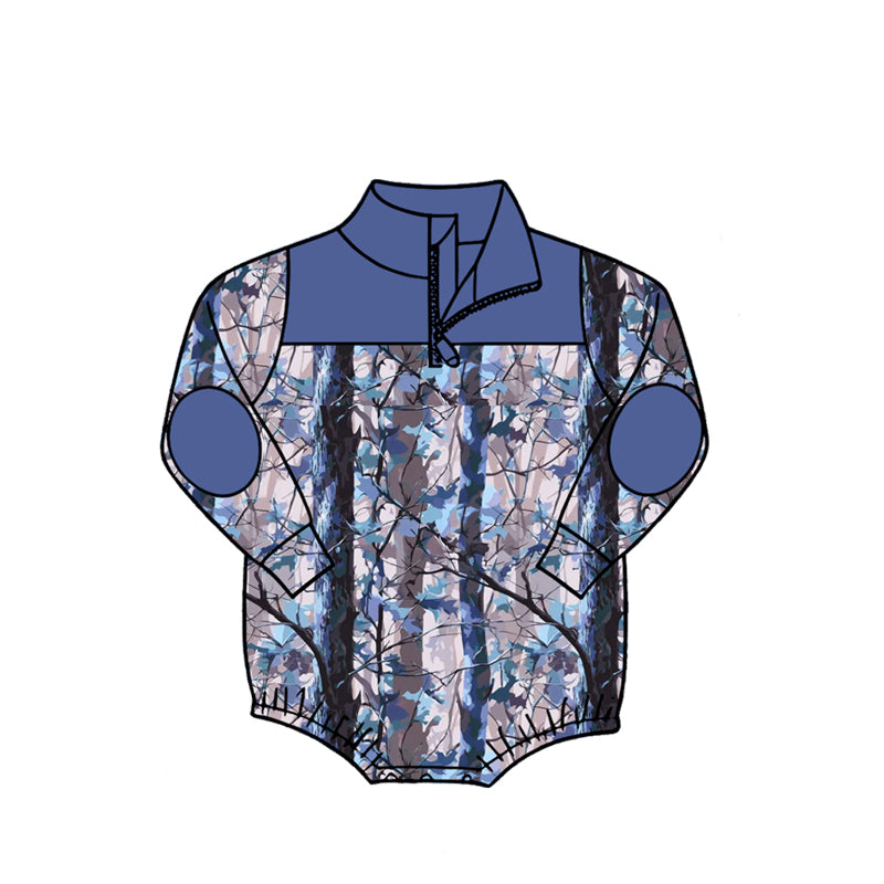preorder LR3045 Hunting Style Long Sleeve Boys Romper