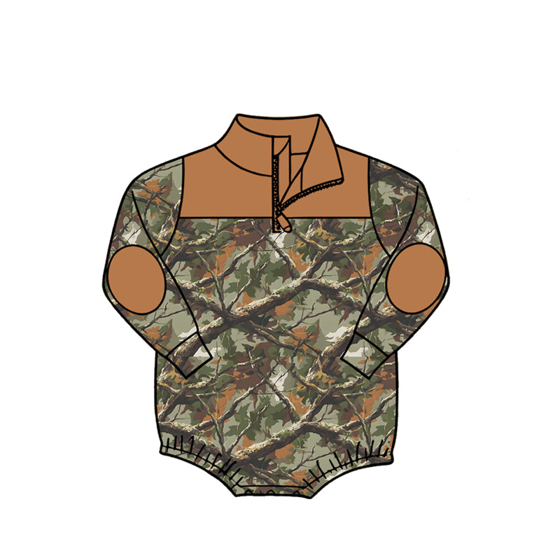 preorder LR3046 Hunting Style Long Sleeve Boys Romper