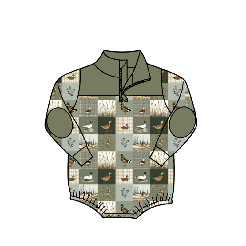 preorder LR3051 Hunting Style Long Sleeve Boys Romper