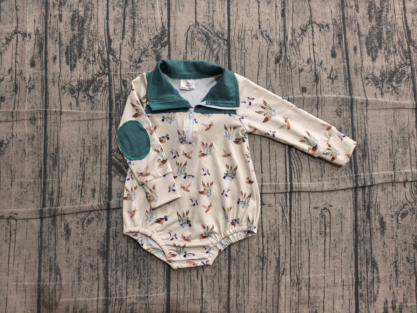 preorder Samples LR3052 Hunting Style Long Sleeve Boys Romper