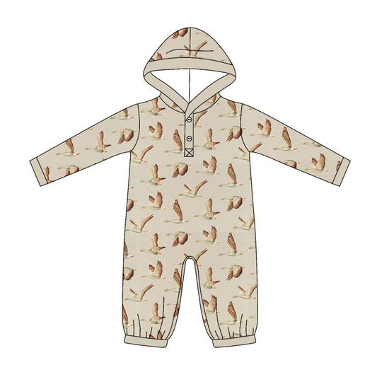 preorder LR3072 Hunting Mallard Hoodie Long Sleeve Boys Romper