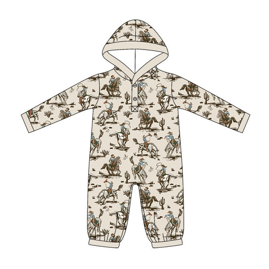 preorder LR3077 Western Rodeo Hoodie Long Sleeve Boys Romper