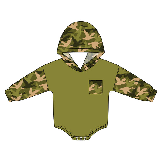 preorder LR3087 Camo Hoodie Long Sleeve Boys Romper
